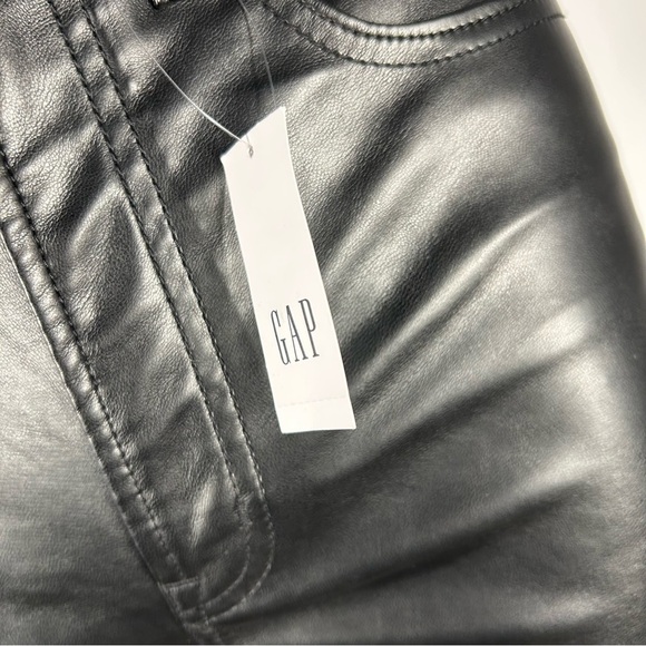 ❤️ NWT GAP High Rise Vegan Leather Vintage Slim Pant Black Size 27 - Picture 3 of 11